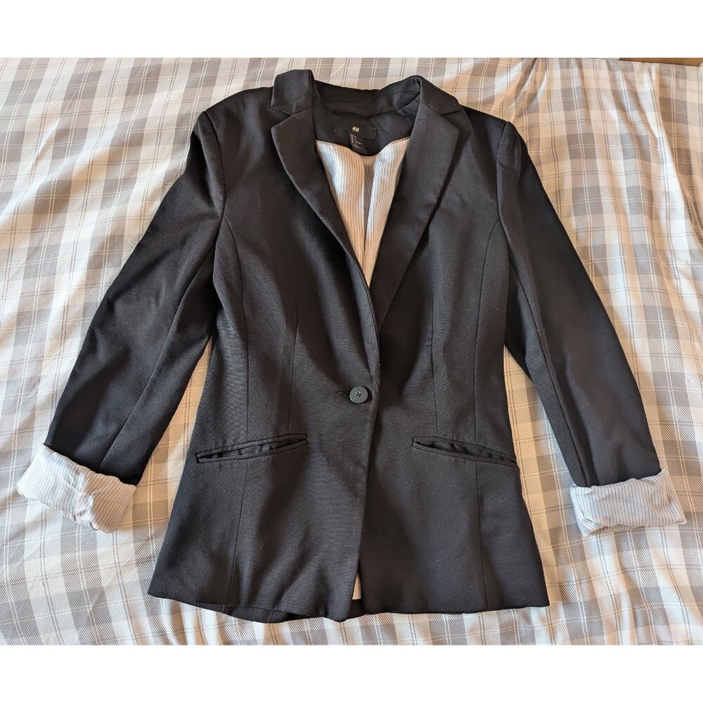H&M Blazer (Heathered Grey Size 4)
